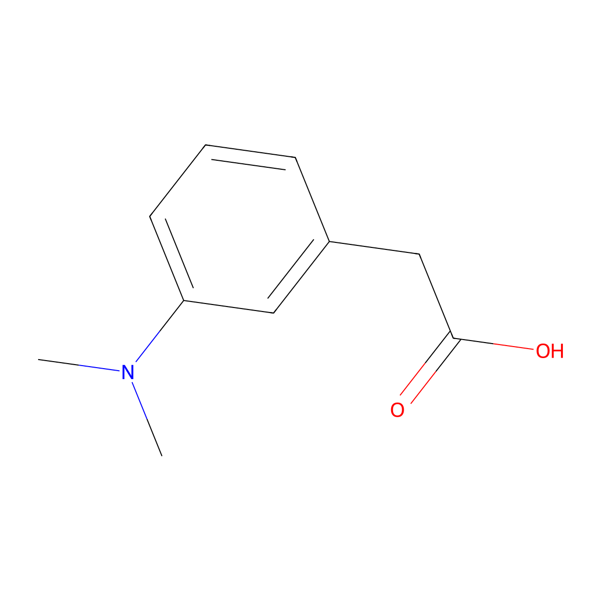 2-(3-(Dimethylamino)phenyl)acetic acid molecular structure, CAS 132864-53-0