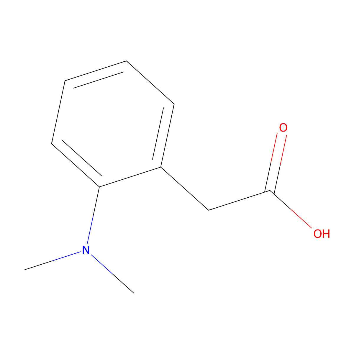 2-(2-(Dimethylamino)phenyl)acetic acid molecular structure, CAS 132864-54-1