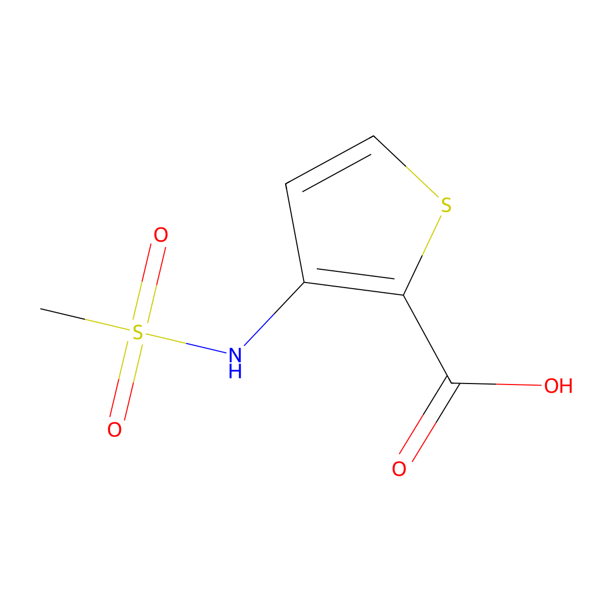 3-Methanesulfonamidothiophene-2-carboxylic acid molecular structure, CAS 132864-57-4
