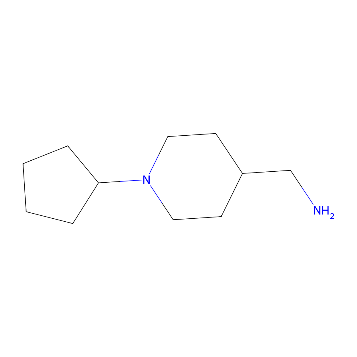 (1-Cyclopentylpiperidin-4-yl)methanamine molecular structure, CAS 132864-60-9