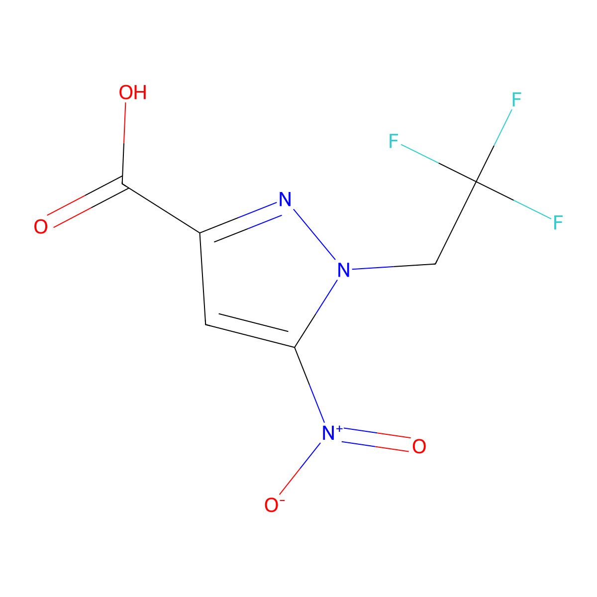 5-Nitro-1-(2,2,2-trifluoroethyl)-1H-pyrazole-3-carboxylic acid molecular structure, CAS 1328640-37-4