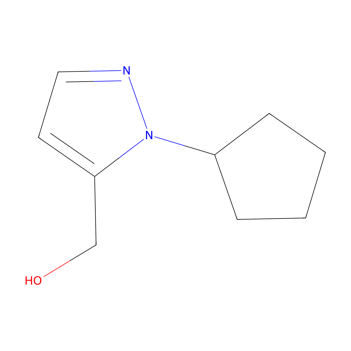 (1-cyclopentyl-1H-pyrazol-5-yl)methanol molecular structure, CAS 1328640-41-0