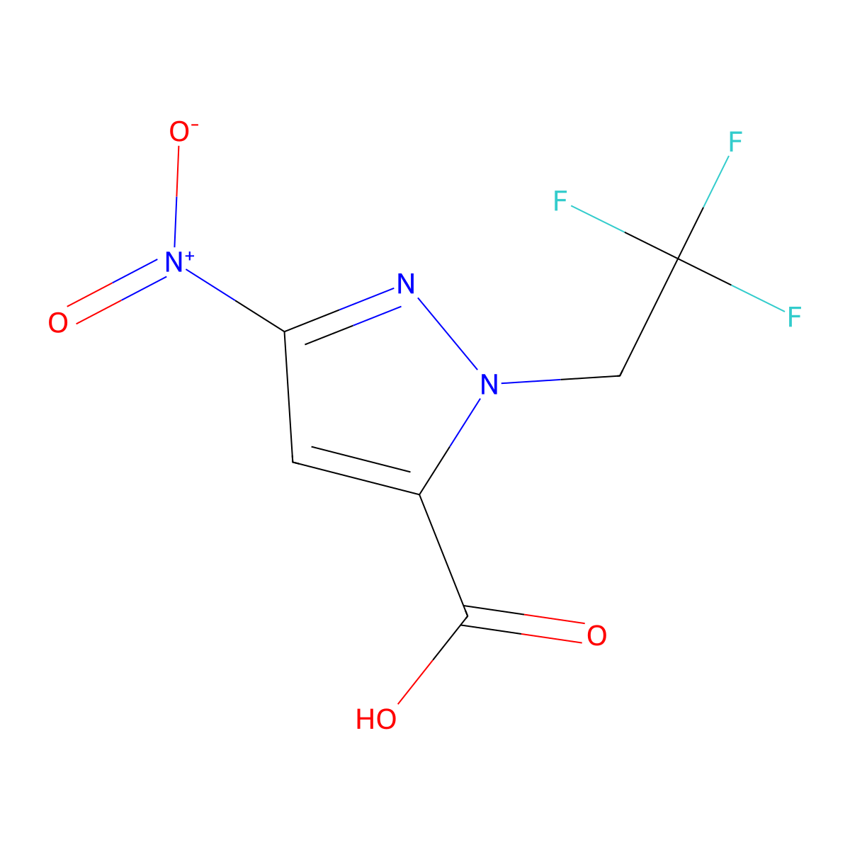 3-Nitro-1-(2,2,2-trifluoroethyl)pyrazole-5-carboxylic acid molecular structure, CAS 1328640-43-2