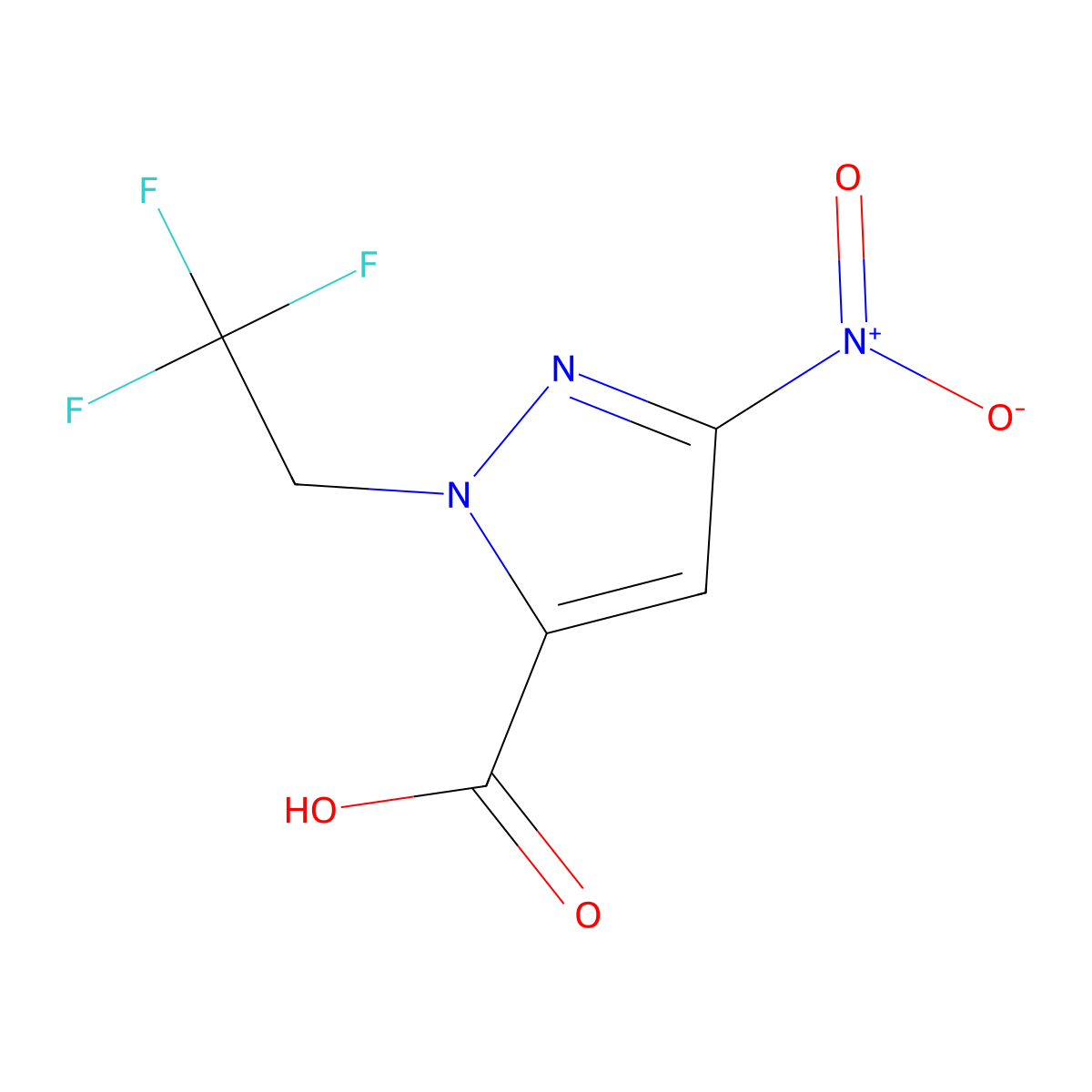 3-Nitro-1-(2,2,2-trifluoroethyl)pyrazole-5-carboxylic acid molecular structure, CAS 1328640-43-2