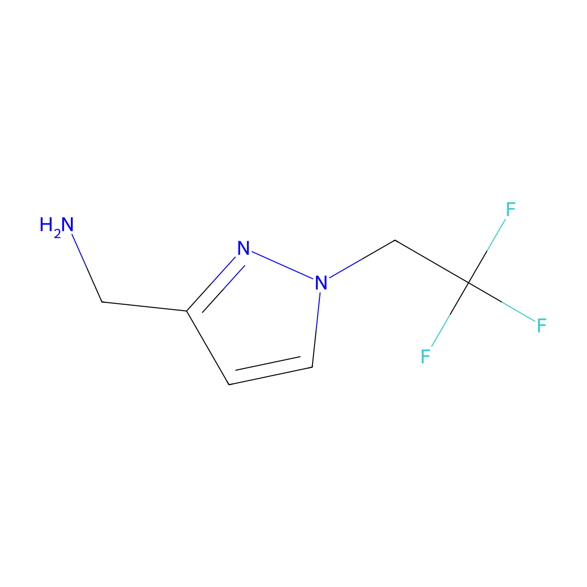 [1-(2,2,2-trifluoroethyl)-1H-pyrazol-3-yl]methanamine molecular structure, CAS 1328640-50-1