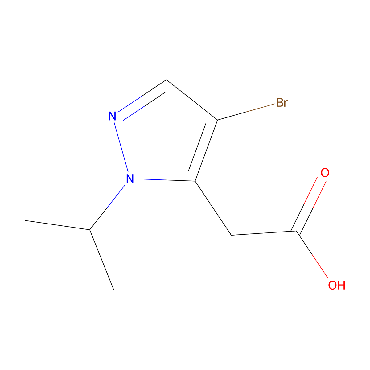 2-(4-bromo-1-(propan-2-yl)-1H-pyrazol-5-yl)acetic acid molecular structure, CAS 1328640-52-3