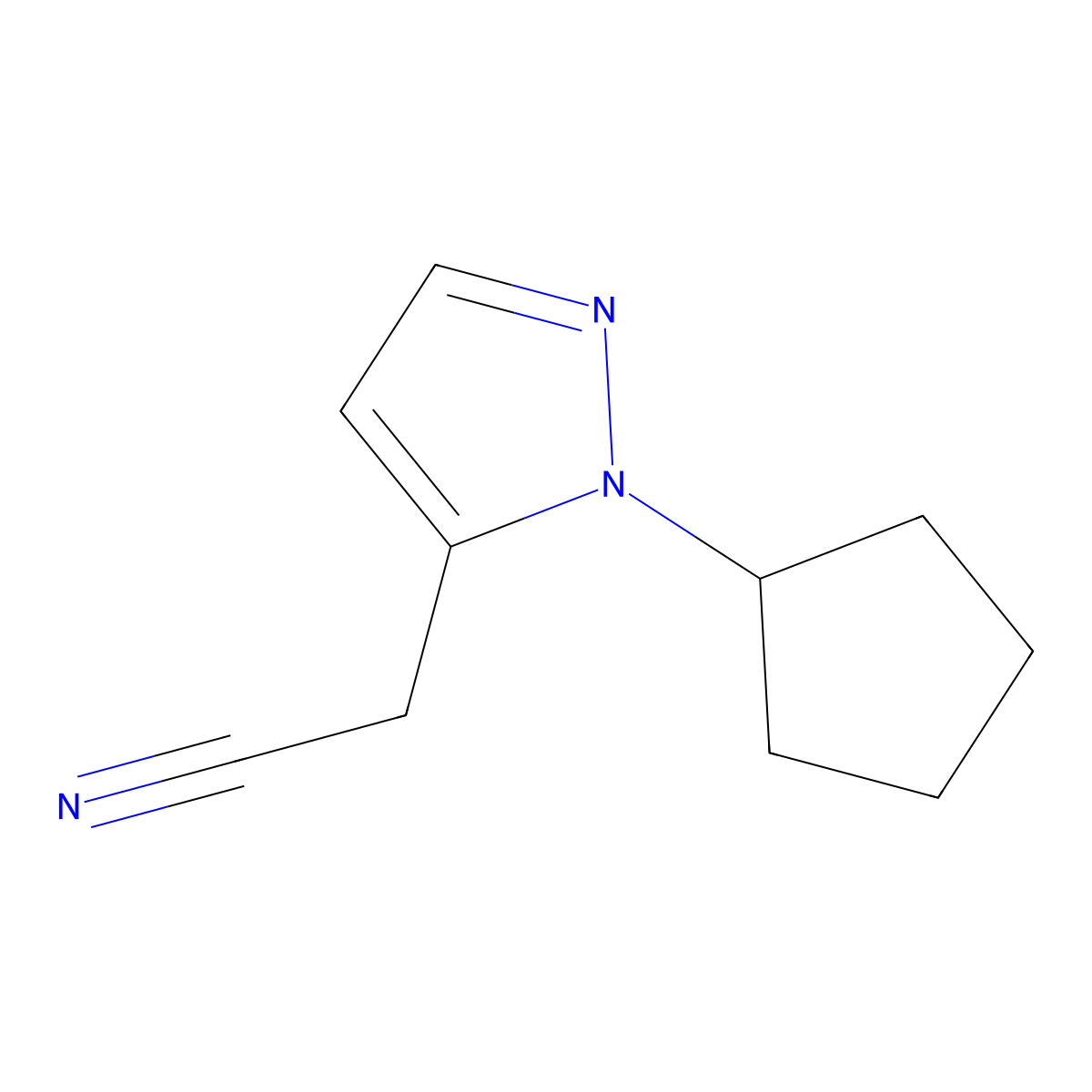 2-(1-Cyclopentyl-1H-pyrazol-5-yl)acetonitrile molecular structure, CAS 1328640-53-4