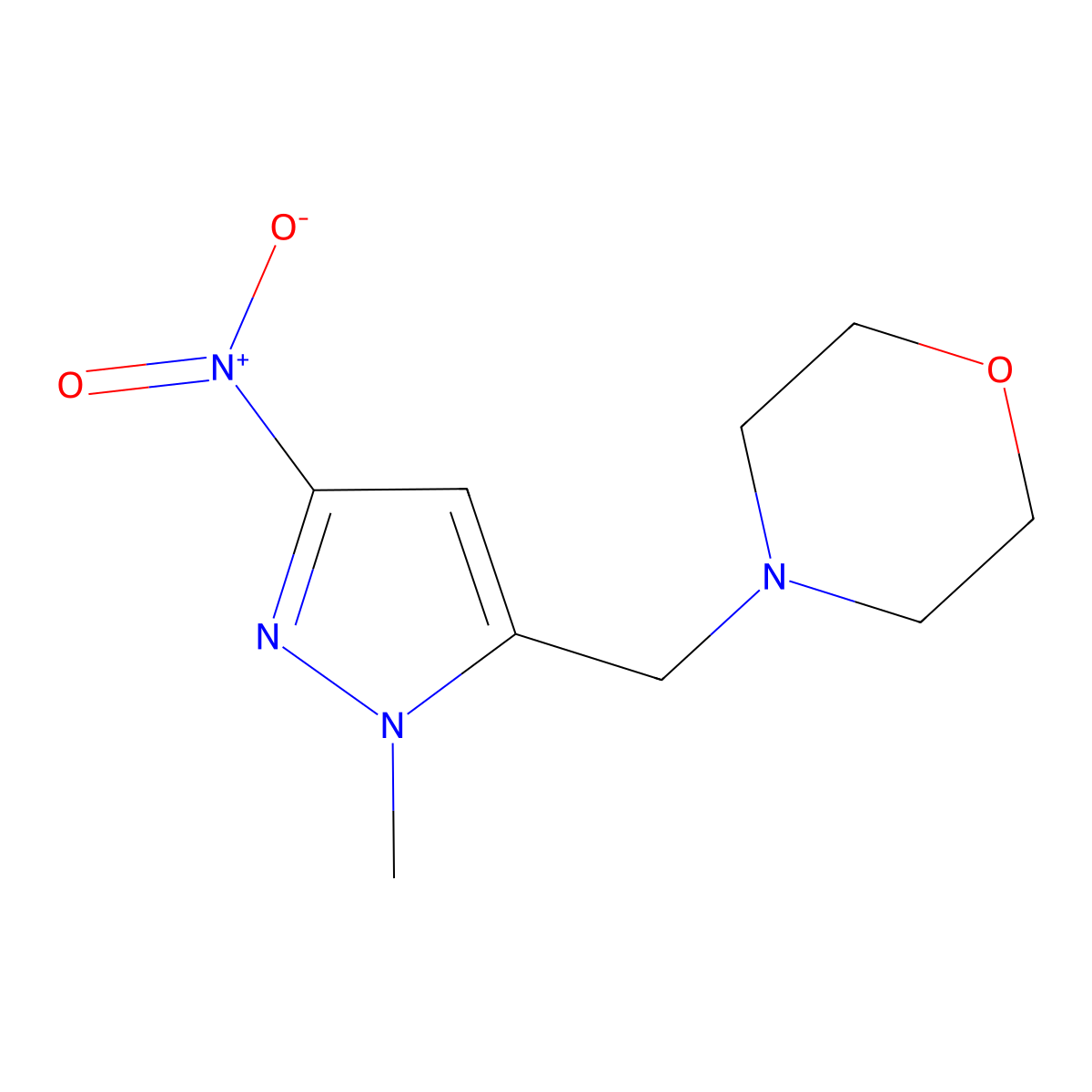 4-[(1-Methyl-3-nitropyrazol-5-yl)methyl]morpholine molecular structure, CAS 1328640-59-0