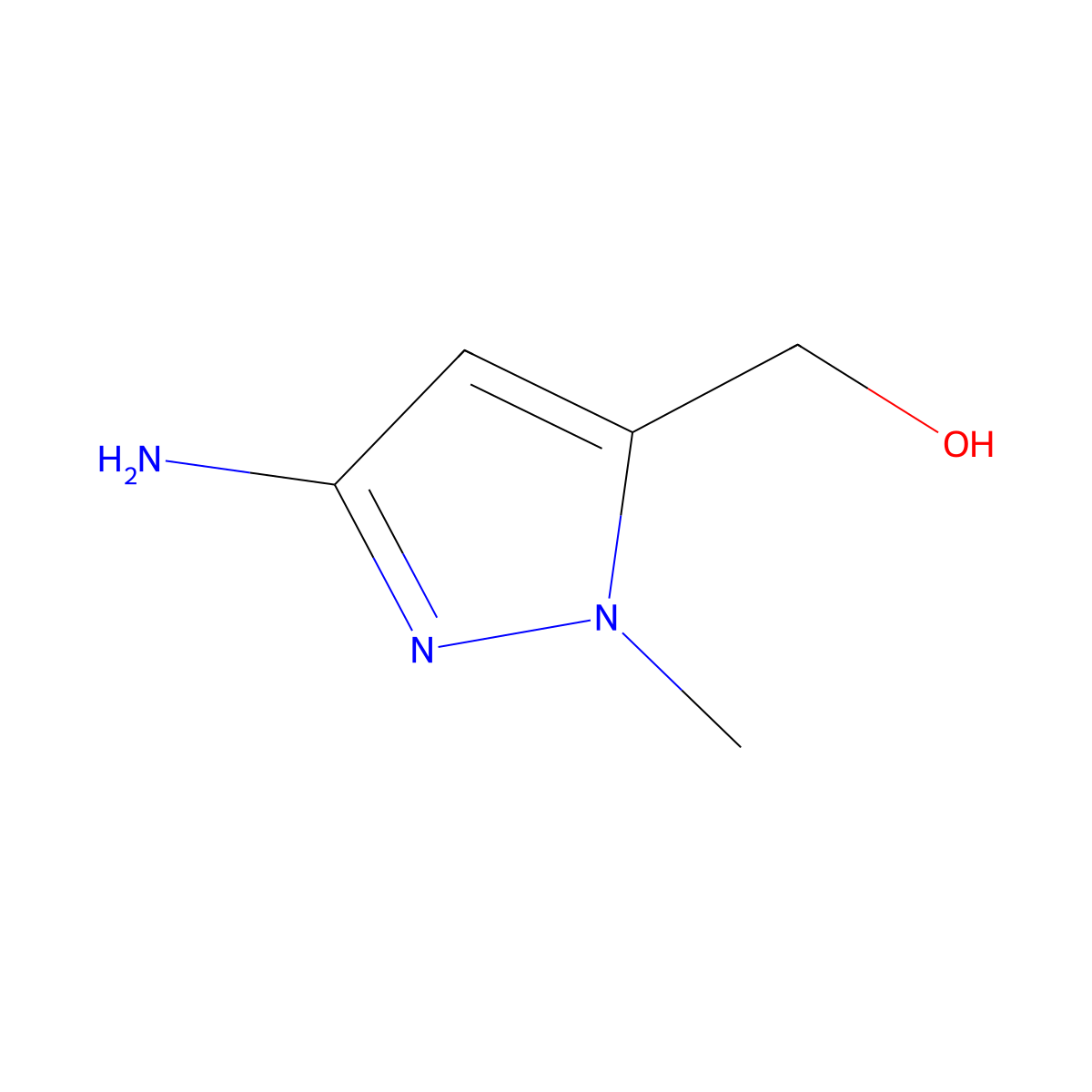 1H-Pyrazole-5-methanol, 3-amino-1-methyl- molecular structure, CAS 1328640-62-5