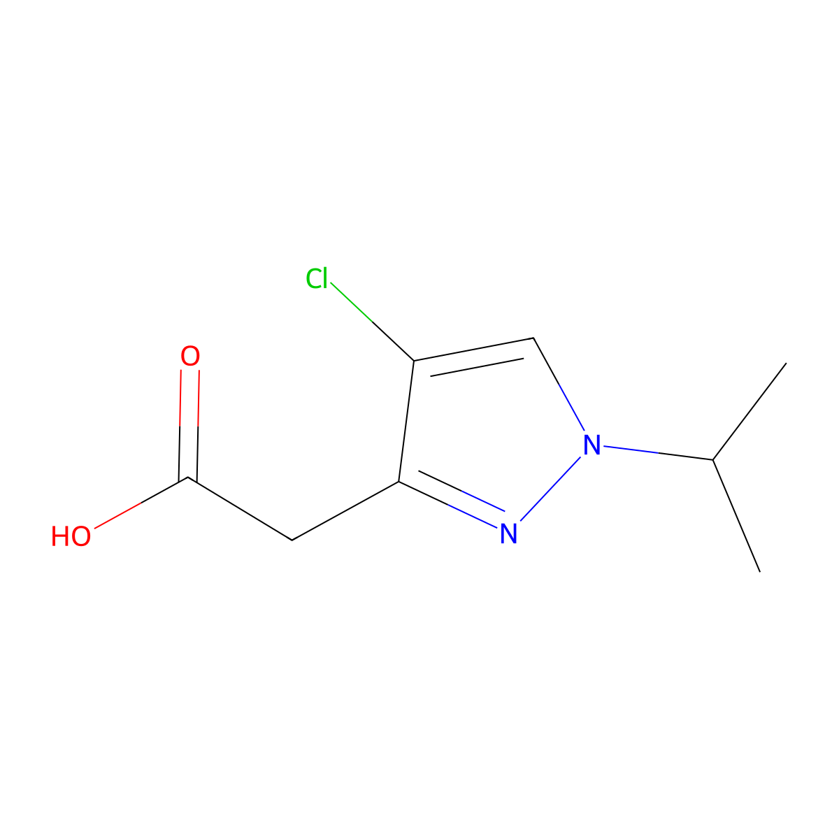 2-(4-Chloro-1-isopropyl-1H-pyrazol-3-yl)acetic acid molecular structure, CAS 1328640-68-1