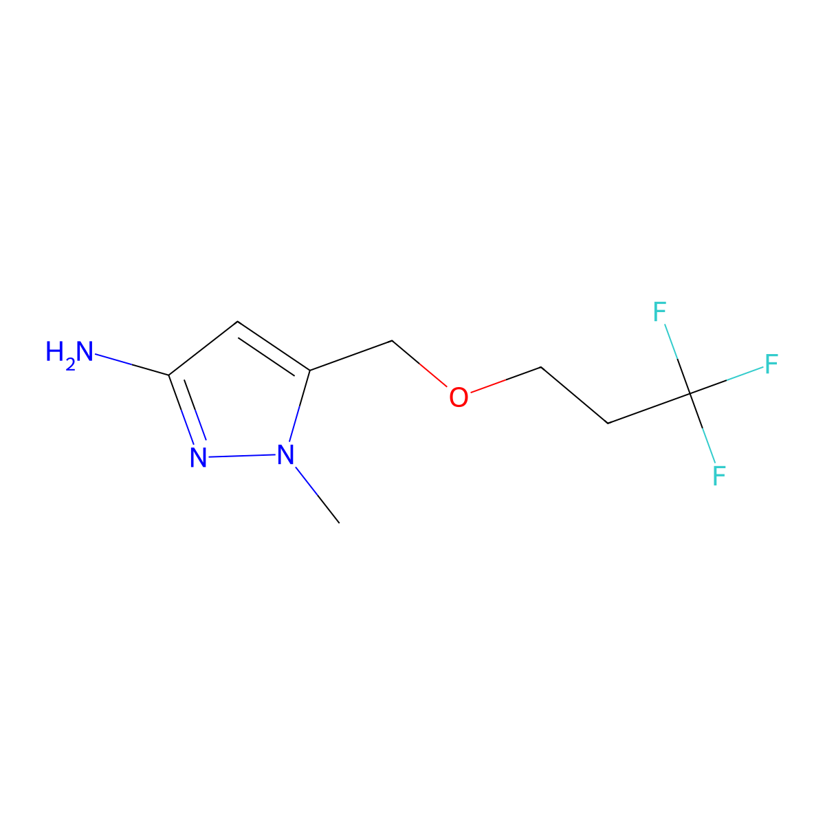 1-methyl-5-[(3,3,3-trifluoropropoxy)methyl]-1H-pyrazol-3-amine molecular structure, CAS 1328640-70-5