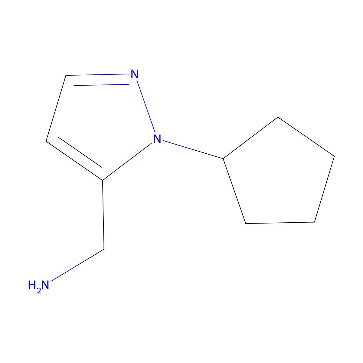 (1-Cyclopentyl-1H-pyrazol-5-yl)methanamine molecular structure, CAS 1328640-76-1