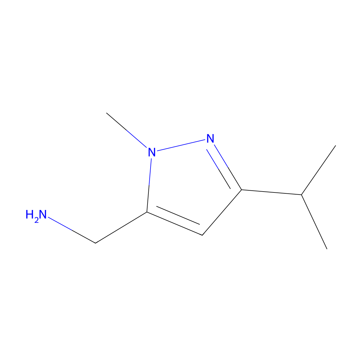 [1-methyl-3-(propan-2-yl)-1H-pyrazol-5-yl]methanamine molecular structure, CAS 1328640-78-3