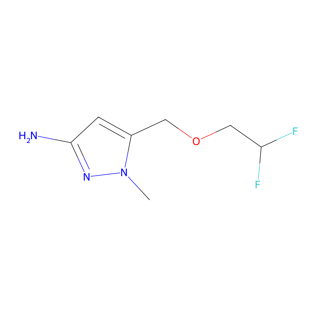 5-[(2,2-difluoroethoxy)methyl]-1-methyl-1H-pyrazol-3-amine molecular structure, CAS 1328640-80-7