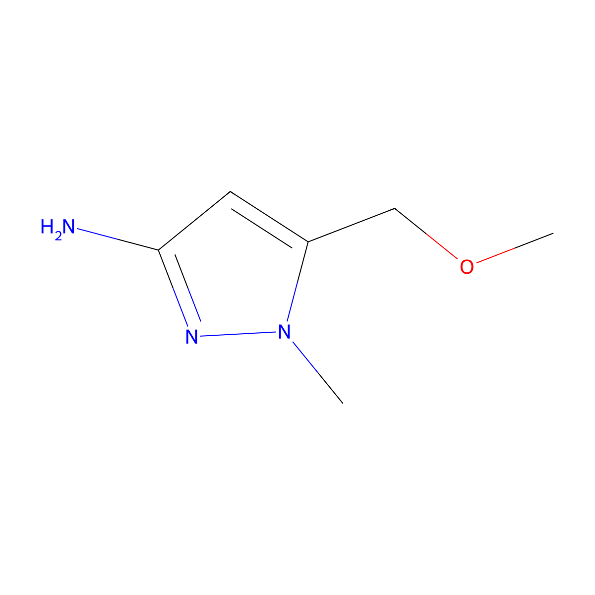 5-(Methoxymethyl)-1-methyl-1H-pyrazol-3-amine molecular structure, CAS 1328640-82-9