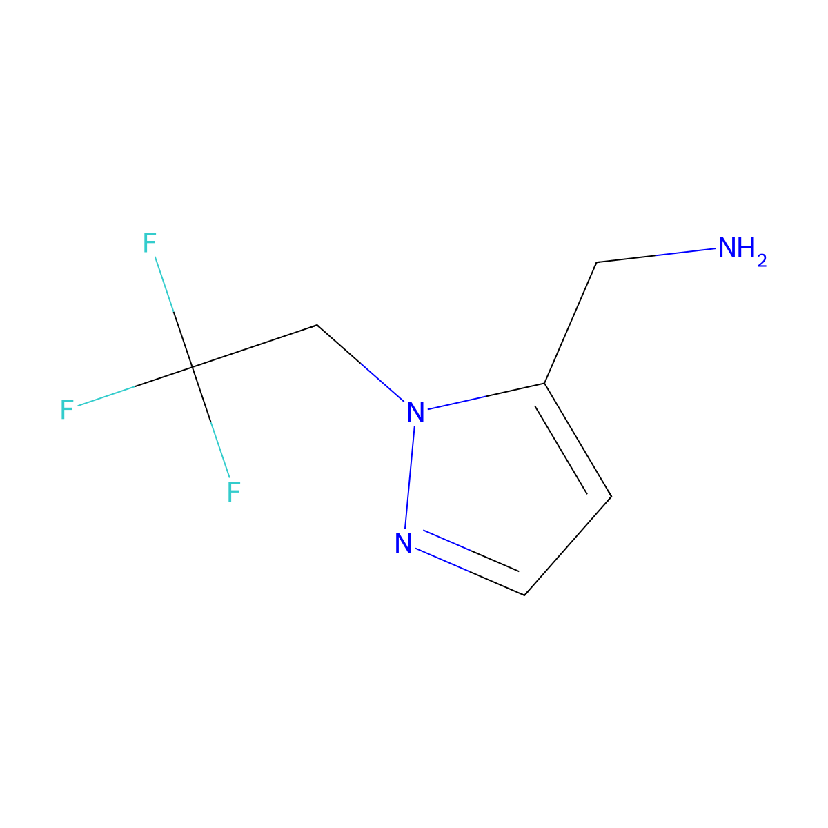 [1-(2,2,2-Trifluoroethyl)pyrazol-5-yl]methylamine molecular structure, CAS 1328640-83-0