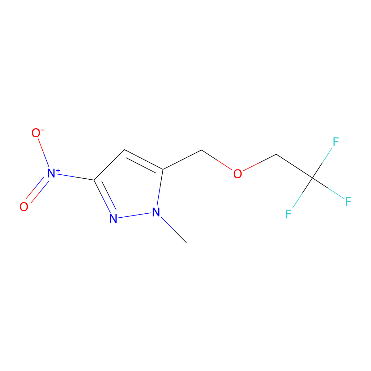1-Methyl-3-nitro-5-((2,2,2-trifluoroethoxy)methyl)-1H-pyrazole molecular structure, CAS 1328640-85-2