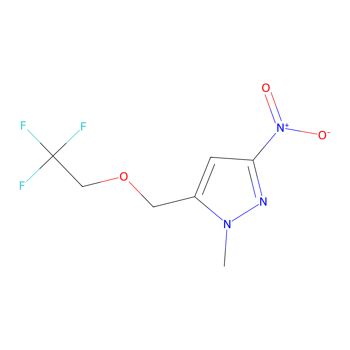 1-Methyl-3-nitro-5-((2,2,2-trifluoroethoxy)methyl)-1H-pyrazole molecular structure, CAS 1328640-85-2