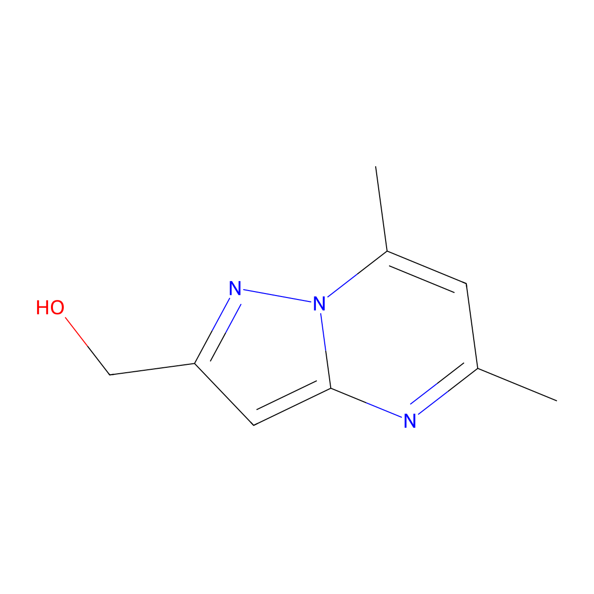 (5,7-Dimethylpyrazolo[1,5-a]pyrimidin-2-yl)methanol molecular structure, CAS 1328640-89-6