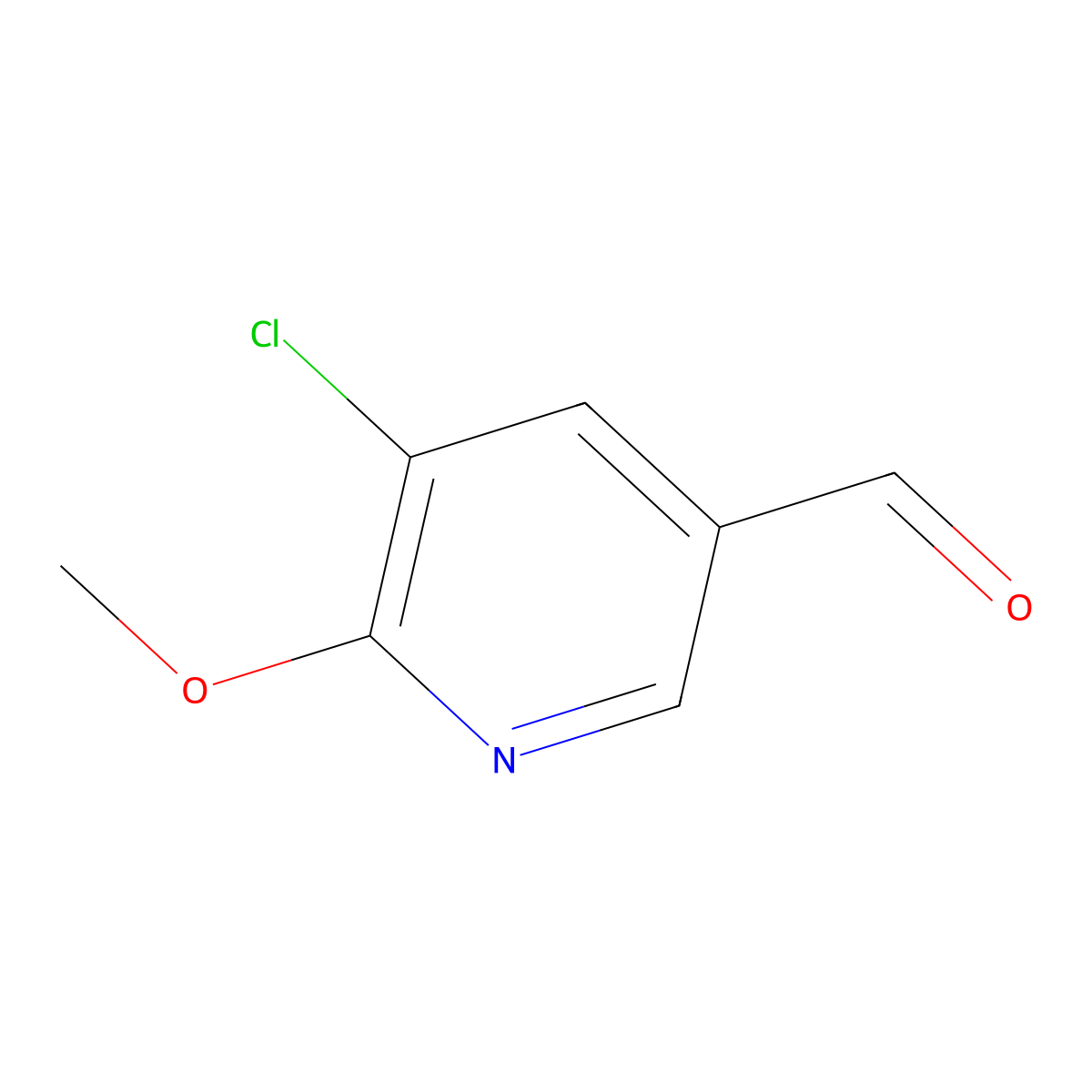 5-Chloro-6-methoxynicotinaldehyde molecular structure, CAS 132865-44-2