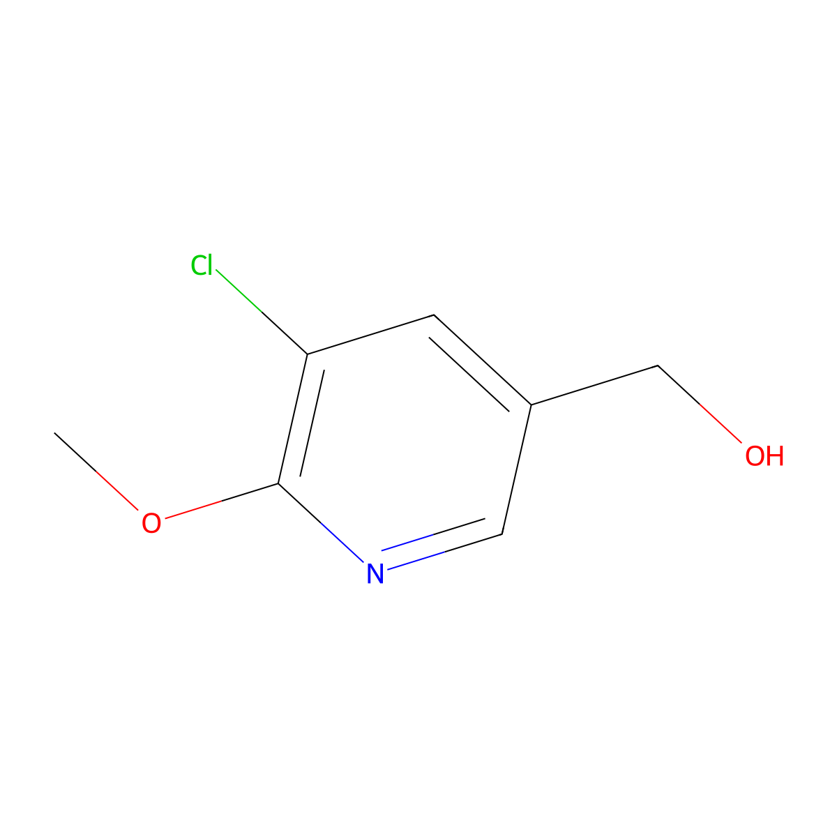 (5-Chloro-6-methoxypyridin-3-yl)methanol molecular structure, CAS 132865-53-3