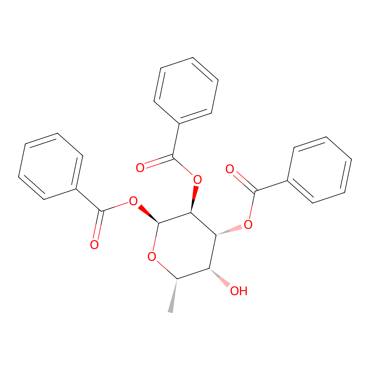 1,2,3-Tri-O-benzoyl-alpha-L-fucopyranose molecular structure, CAS 132867-76-6