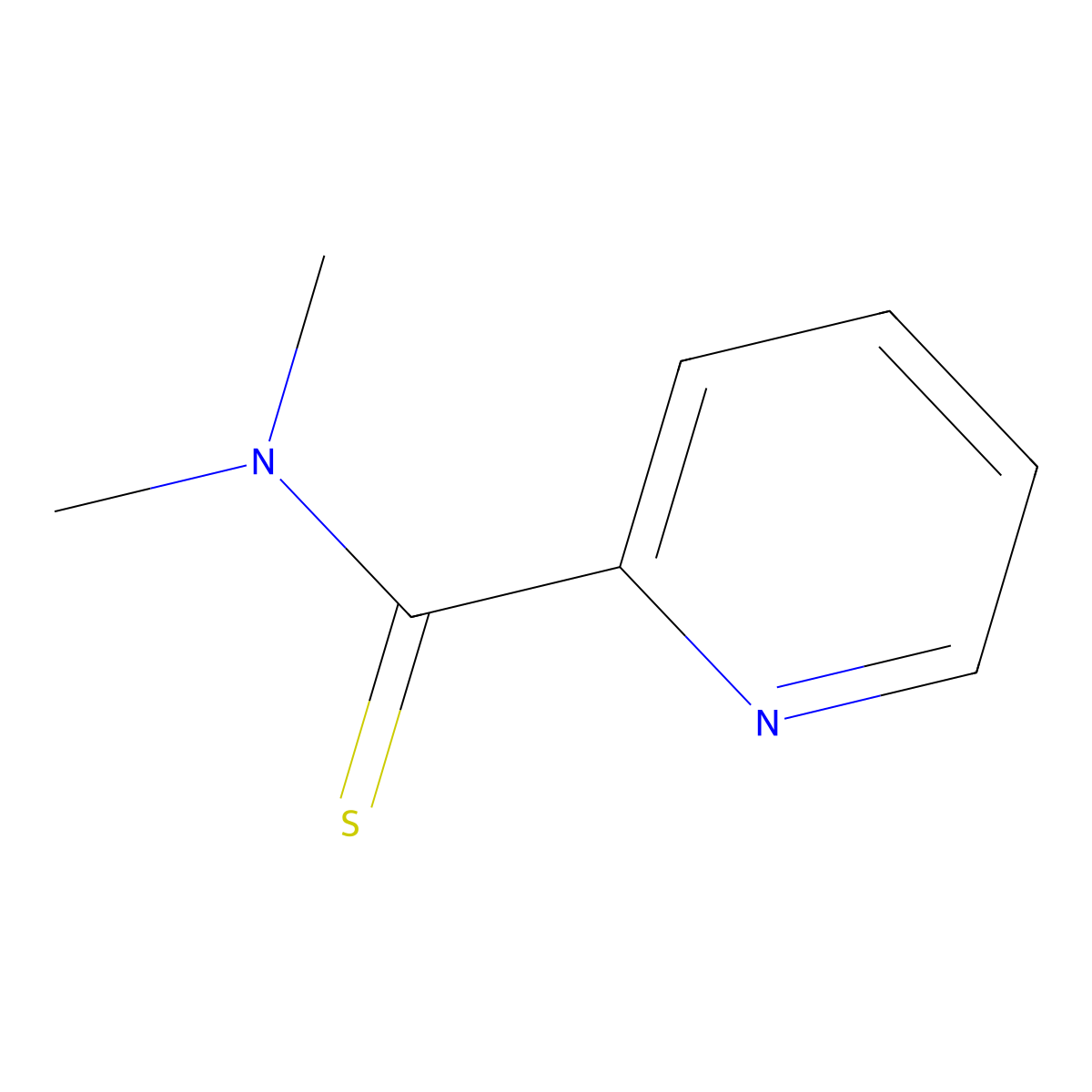 Pyridine-2-carbothioic acid dimethylamide molecular structure, CAS 13287-68-8