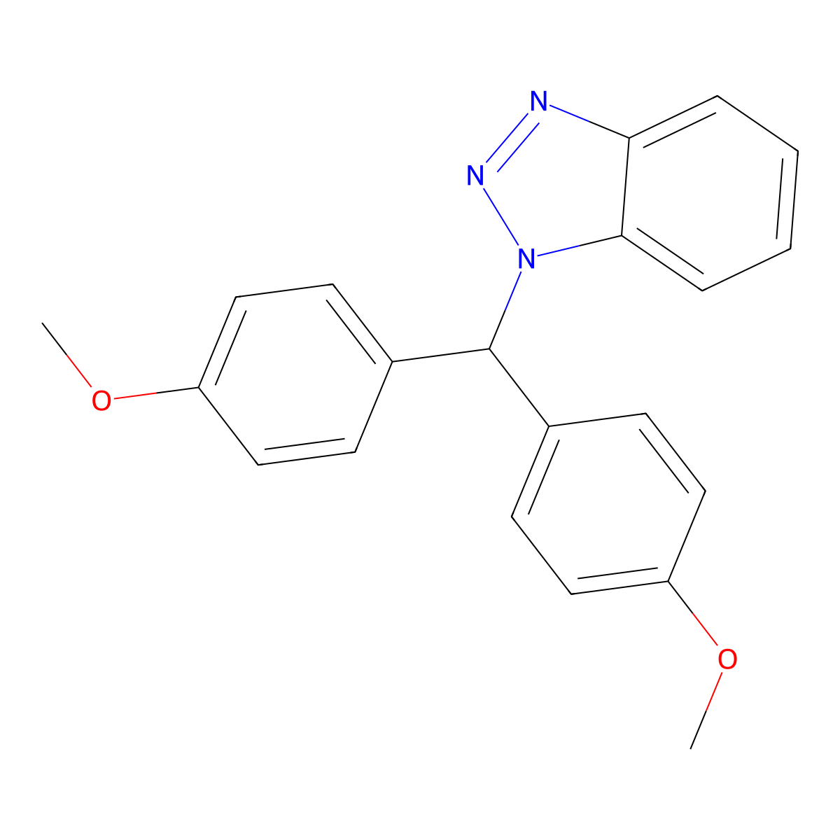 1-[Bis(4-methoxyphenyl)methyl]-1H-1,2,3-benzotriazole molecular structure, CAS 132870-20-3