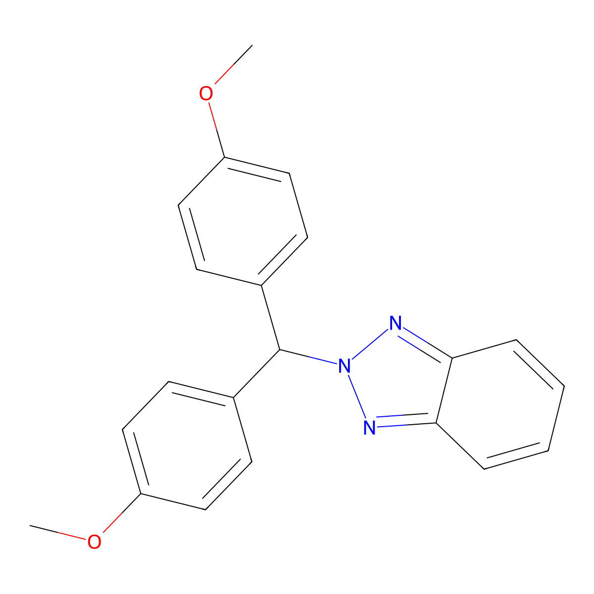 2-[Bis(4-methoxyphenyl)methyl]-2H-1,2,3-benzotriazole molecular structure, CAS 132870-25-8