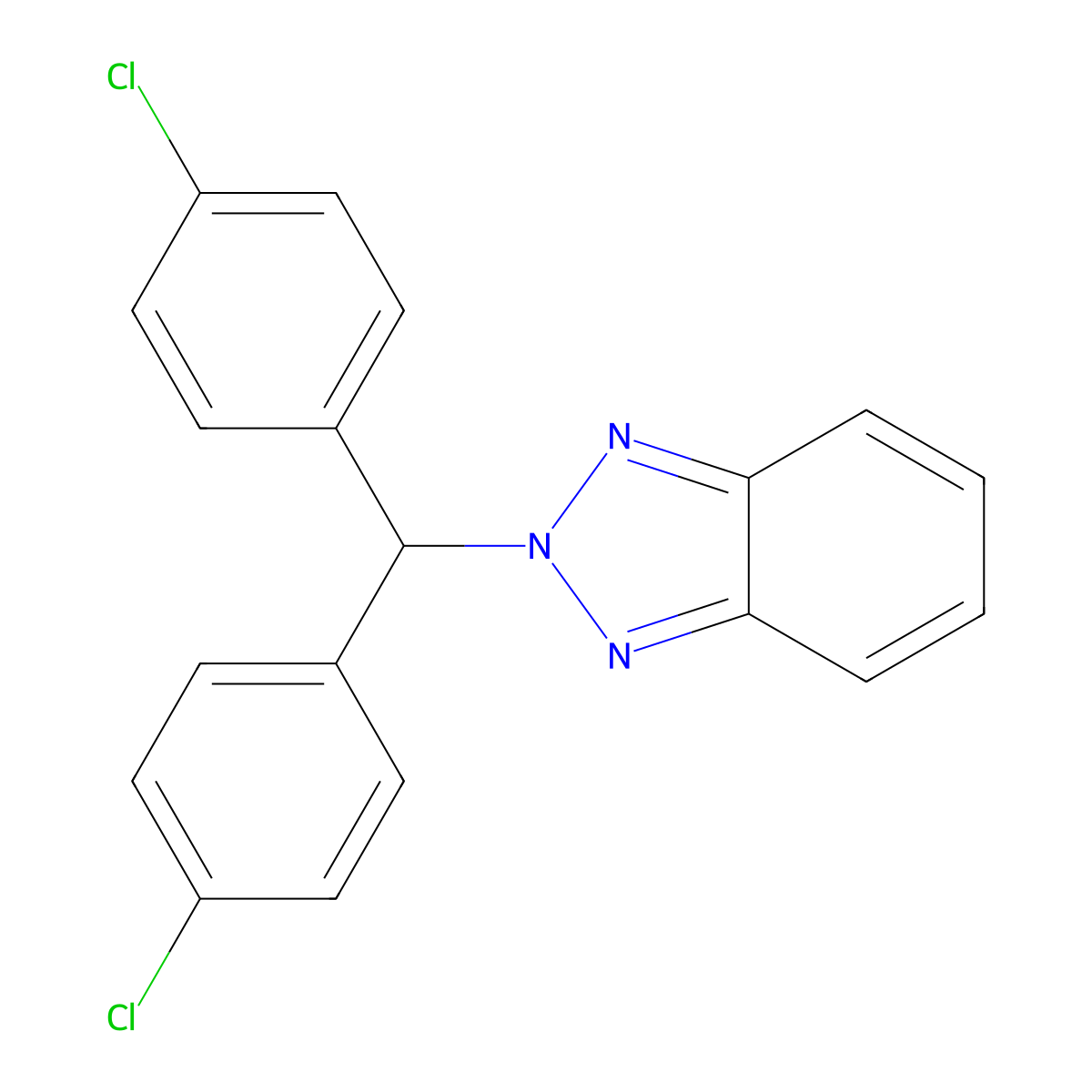 2-[Bis(4-chlorophenyl)methyl]benzotriazole molecular structure, CAS 132870-26-9
