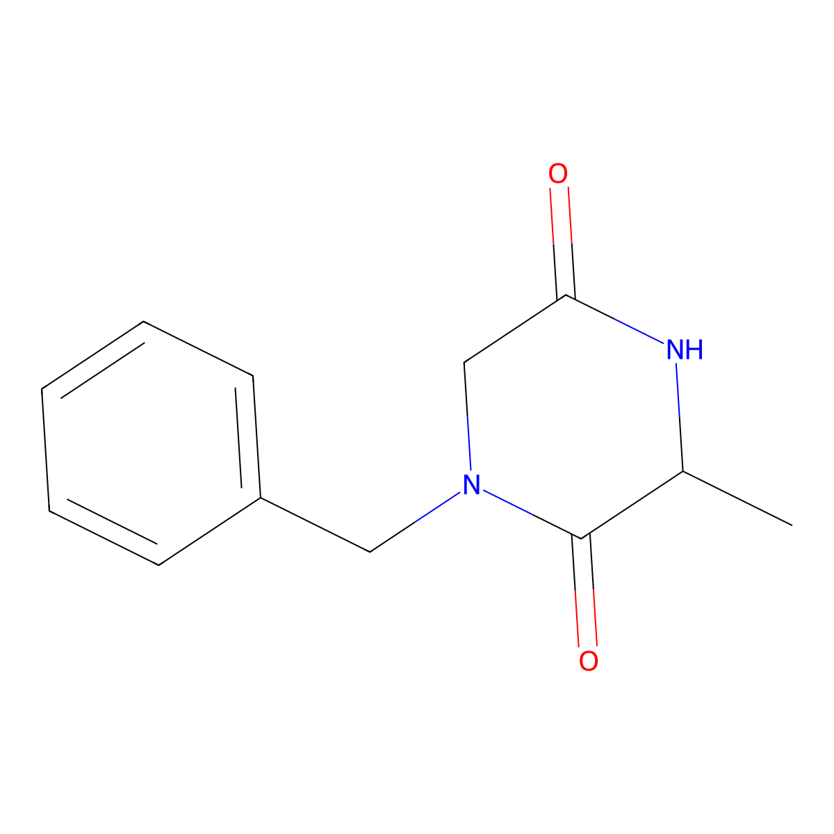 1-Benzyl-3-methylpiperazine-2,5-dione molecular structure, CAS 132871-09-1
