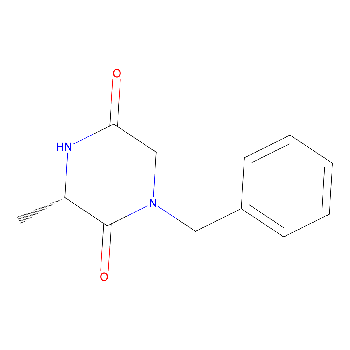 (3S)-3-Methyl-1-(phenylmethyl)-2,5-piperazinedione molecular structure, CAS 132871-10-4