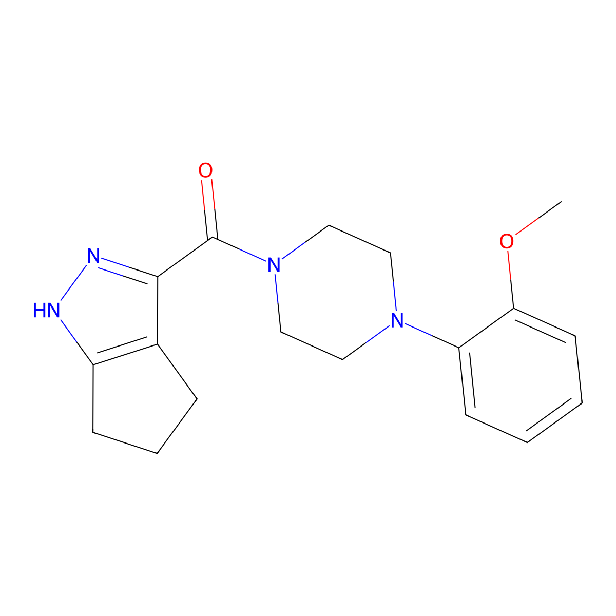 [4-(2-Methoxyphenyl)piperazin-1-yl](2,4,5,6-tetrahydrocyclopenta[c]pyrazol-3-yl)methanone molecular structure, CAS 1328710-77-5