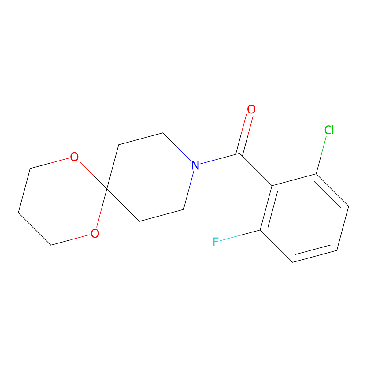 (2-Chloro-6-fluorophenyl)(1,5-dioxa-9-azaspiro[5.5]undecan-9-yl)methanone molecular structure, CAS 1328714-78-8