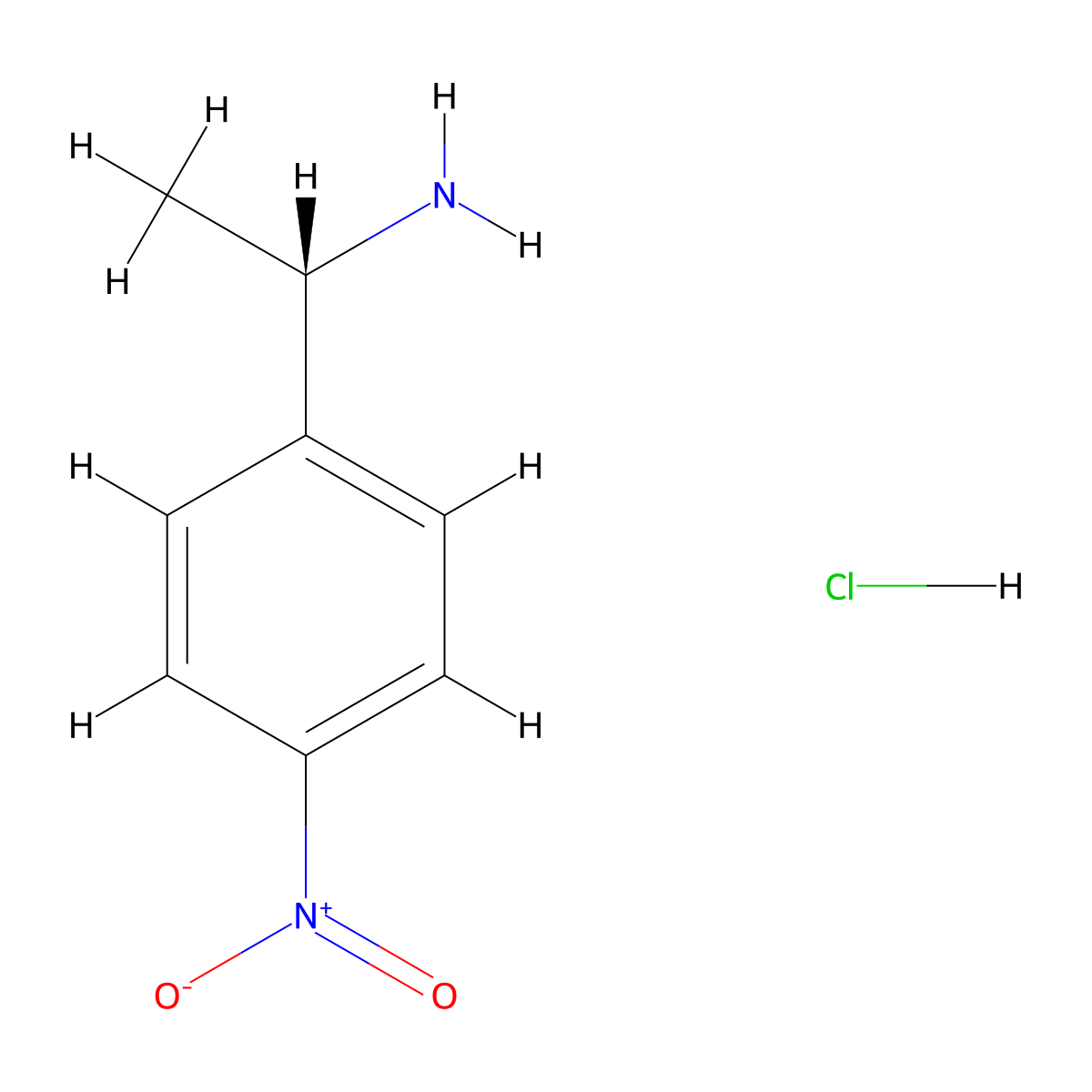 (1S)-1-(4-nitrophenyl)ethan-1-amine hydrochloride molecular structure, CAS 132873-57-5