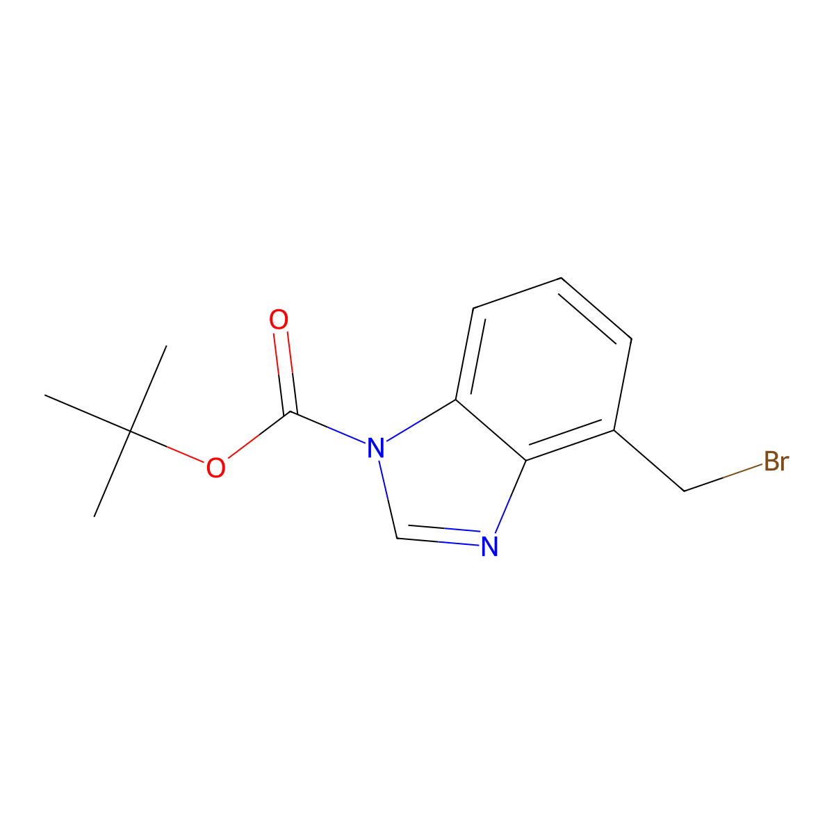 tert-Butyl 4-(bromomethyl)-1H-benzo[d]imidazole-1-carboxylate molecular structure, CAS 132873-77-9