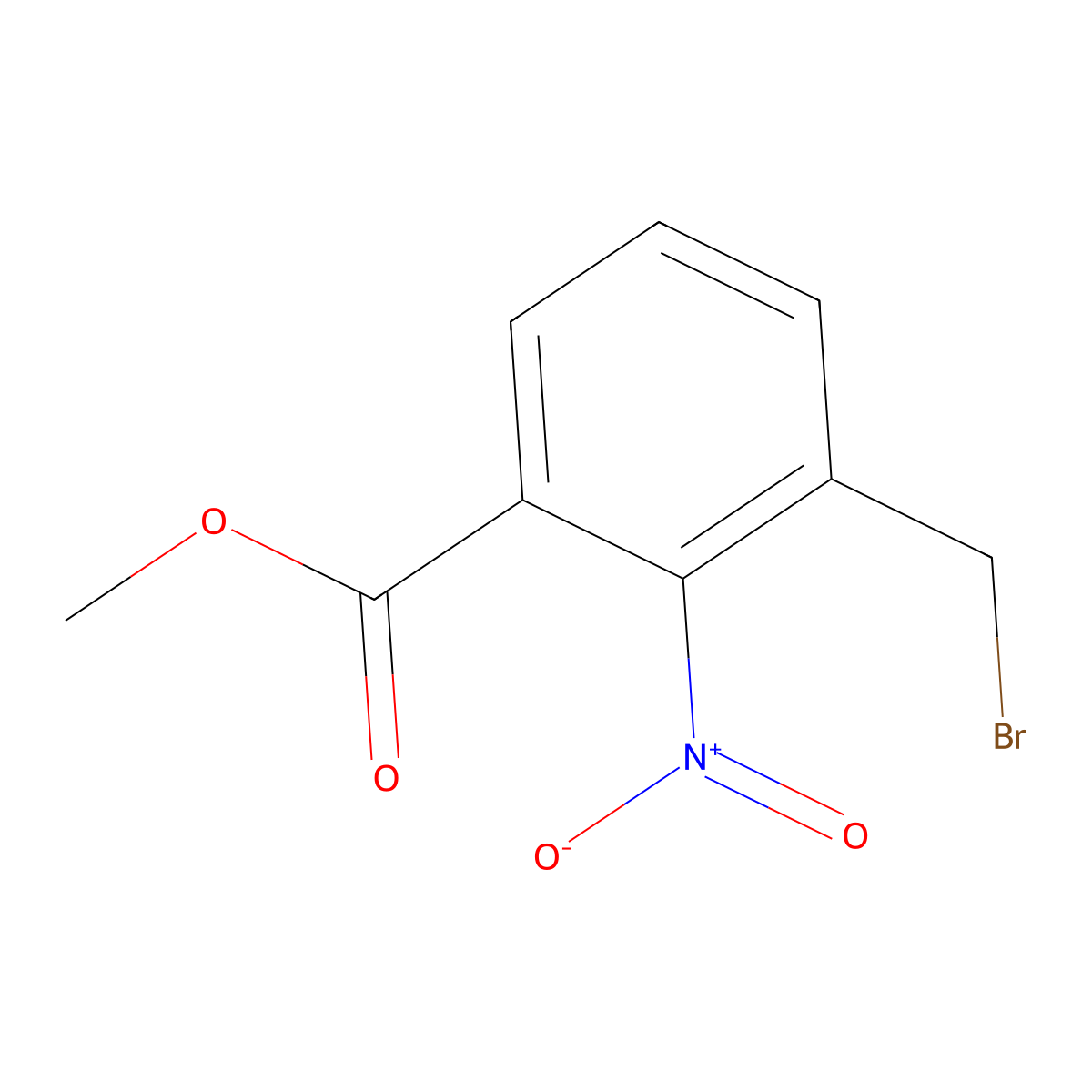 Methyl 3-(bromomethyl)-2-nitrobenzoate molecular structure, CAS 132874-06-7
