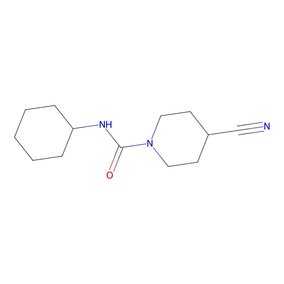 4-cyano-N-cyclohexylpiperidine-1-carboxamide molecular structure, CAS 1328745-82-9