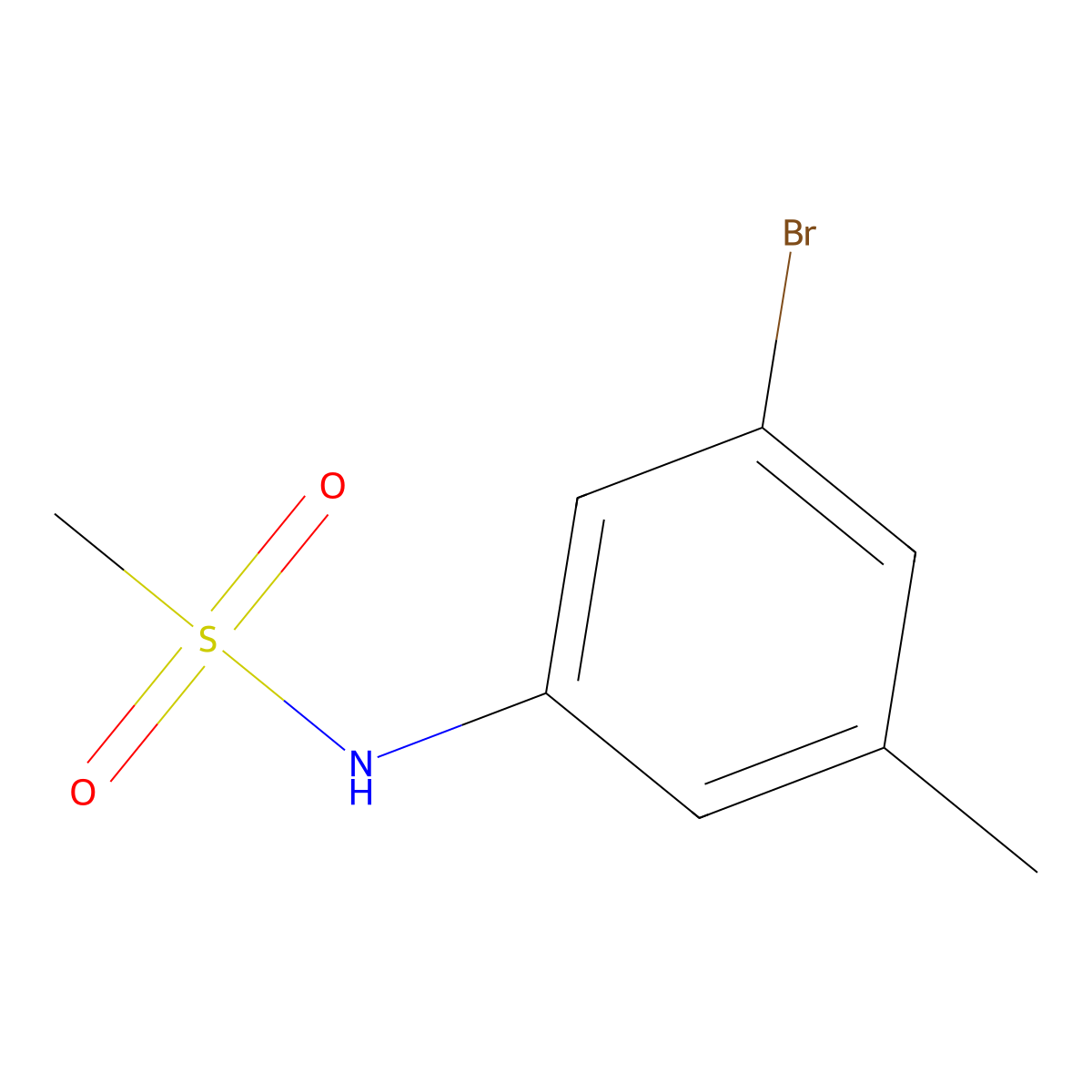 N-(3-bromo-5-methylphenyl)methanesulfonamide molecular structure, CAS 1328746-48-0