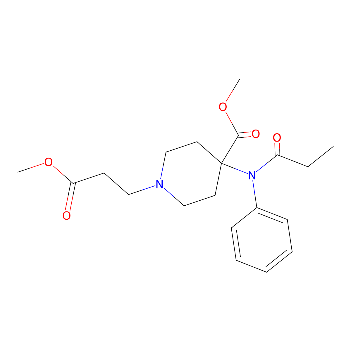 Remifentanil molecular structure, CAS 132875-61-7