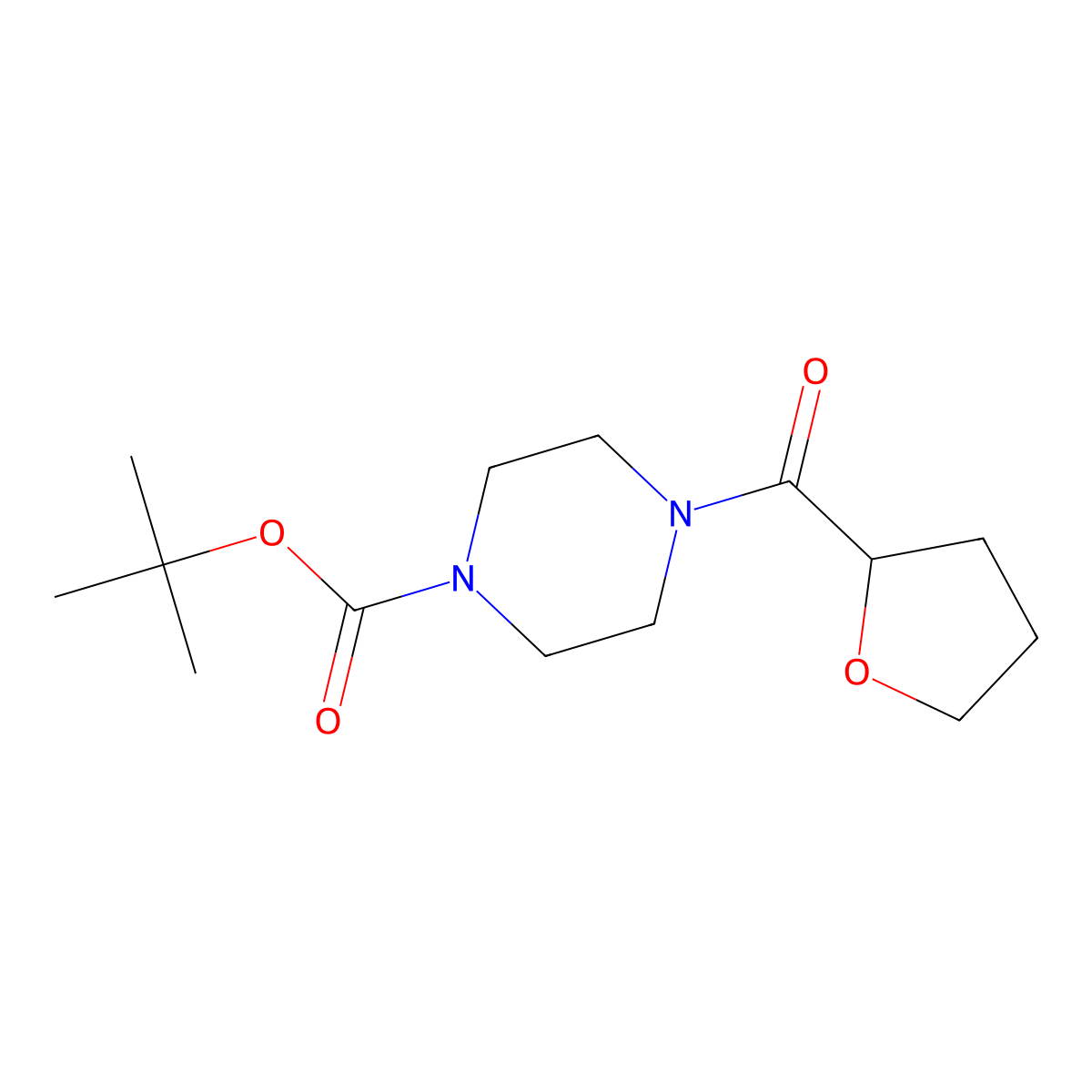 Tert-butyl 4-(tetrahydro-2-furanylcarbonyl)-1-piperazinecarboxylate molecular structure, CAS 1328778-57-9