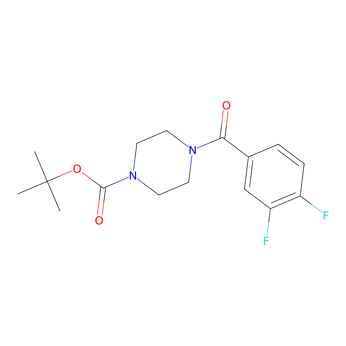 Tert-butyl 4-(3,4-difluorobenzoyl)piperazine-1-carboxylate molecular structure, CAS 1328778-63-7