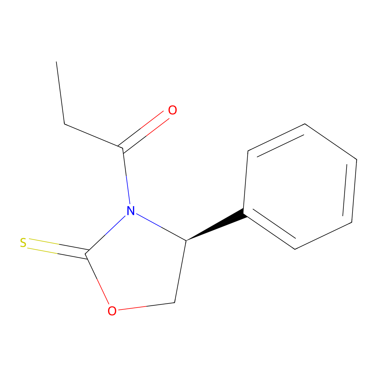 1-[(4S)-4-Phenyl-2-thioxo-3-oxazolidinyl]-1-propanone molecular structure, CAS 1328839-27-5