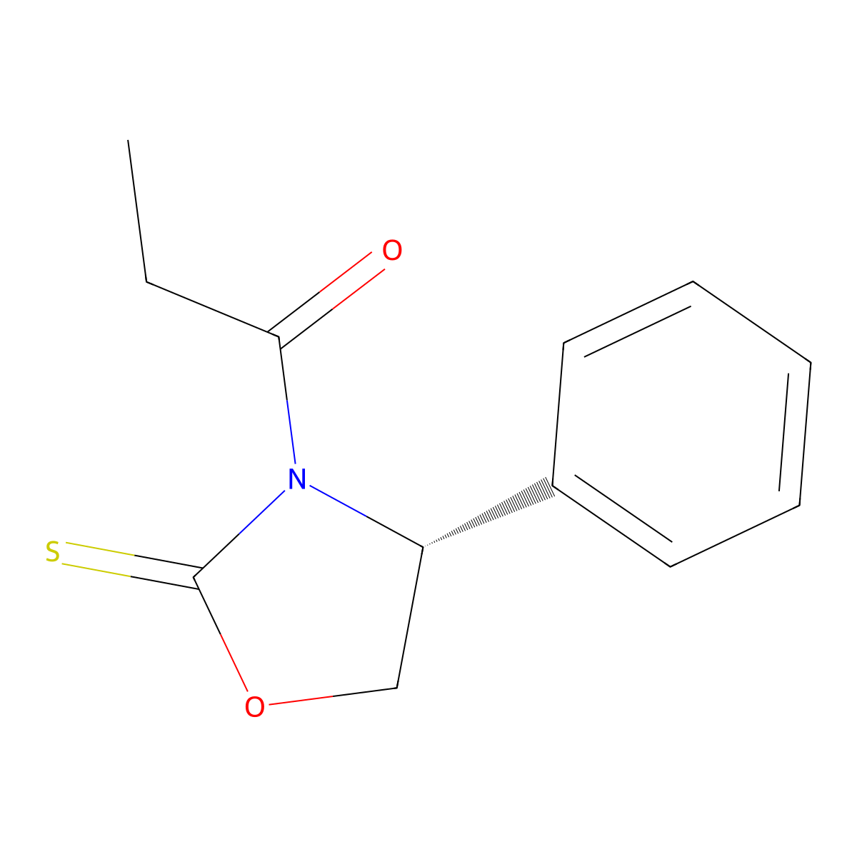 1-[(4R)-4-Phenyl-2-thioxo-3-oxazolidinyl]-1-propanone molecular structure, CAS 1328839-29-7