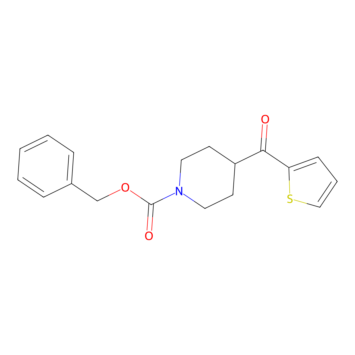 Benzyl 4-(thiophene-2-carbonyl)piperidine-1-carboxylate molecular structure, CAS 1328842-37-0