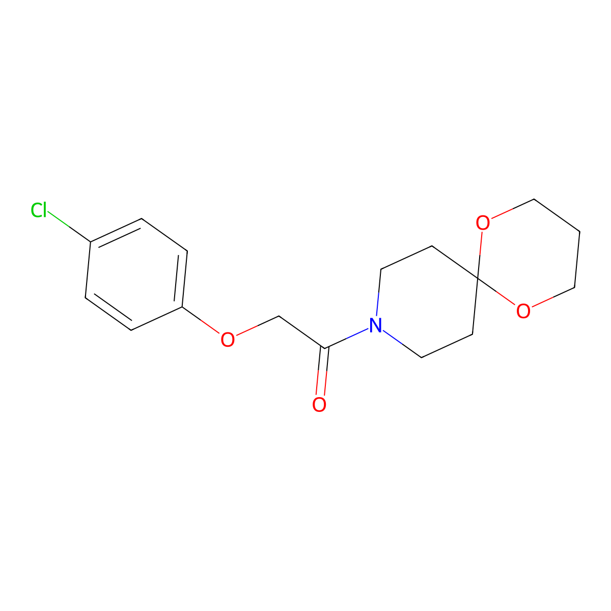 2-(4-Chlorophenoxy)-1-(1,5-dioxa-9-azaspiro[5.5]undecan-9-yl)ethanone molecular structure, CAS 1328849-74-6
