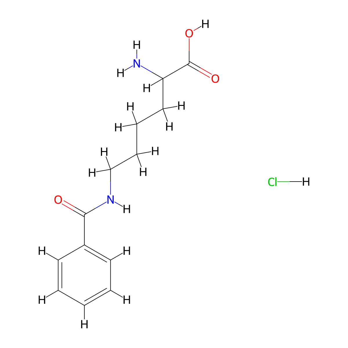 2-Amino-6-(phenylformamido)hexanoic acid hydrochloride molecular structure, CAS 132886-21-6