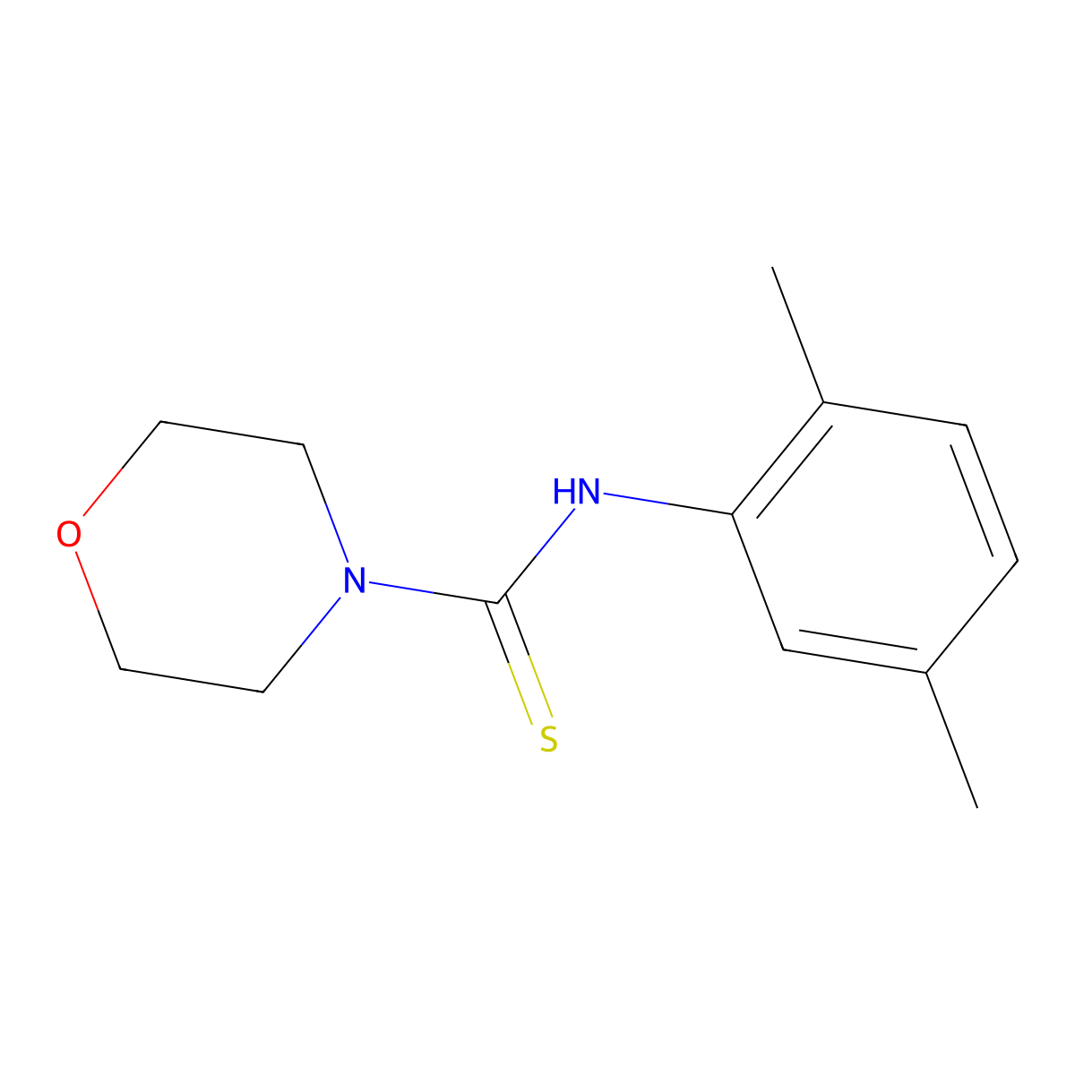 N-(2,5-dimethylphenyl)morpholine-4-carbothioamide molecular structure, CAS 132886-26-1