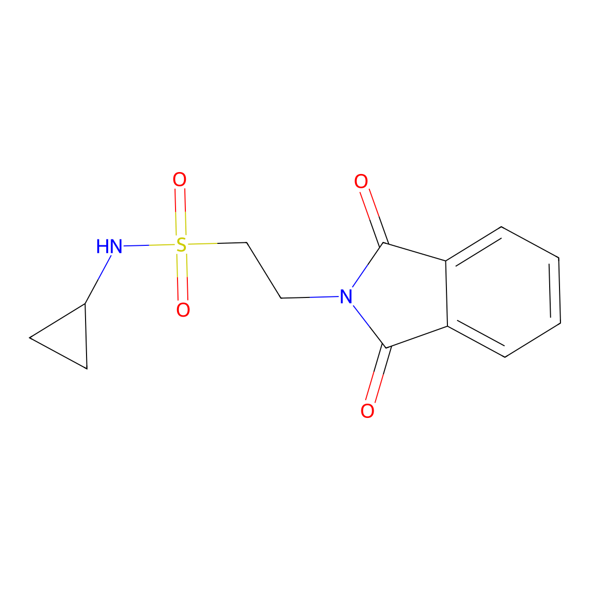 N-cyclopropyl-2-(1,3-dioxoisoindol-2-yl)ethanesulfonamide molecular structure, CAS 1328878-00-7