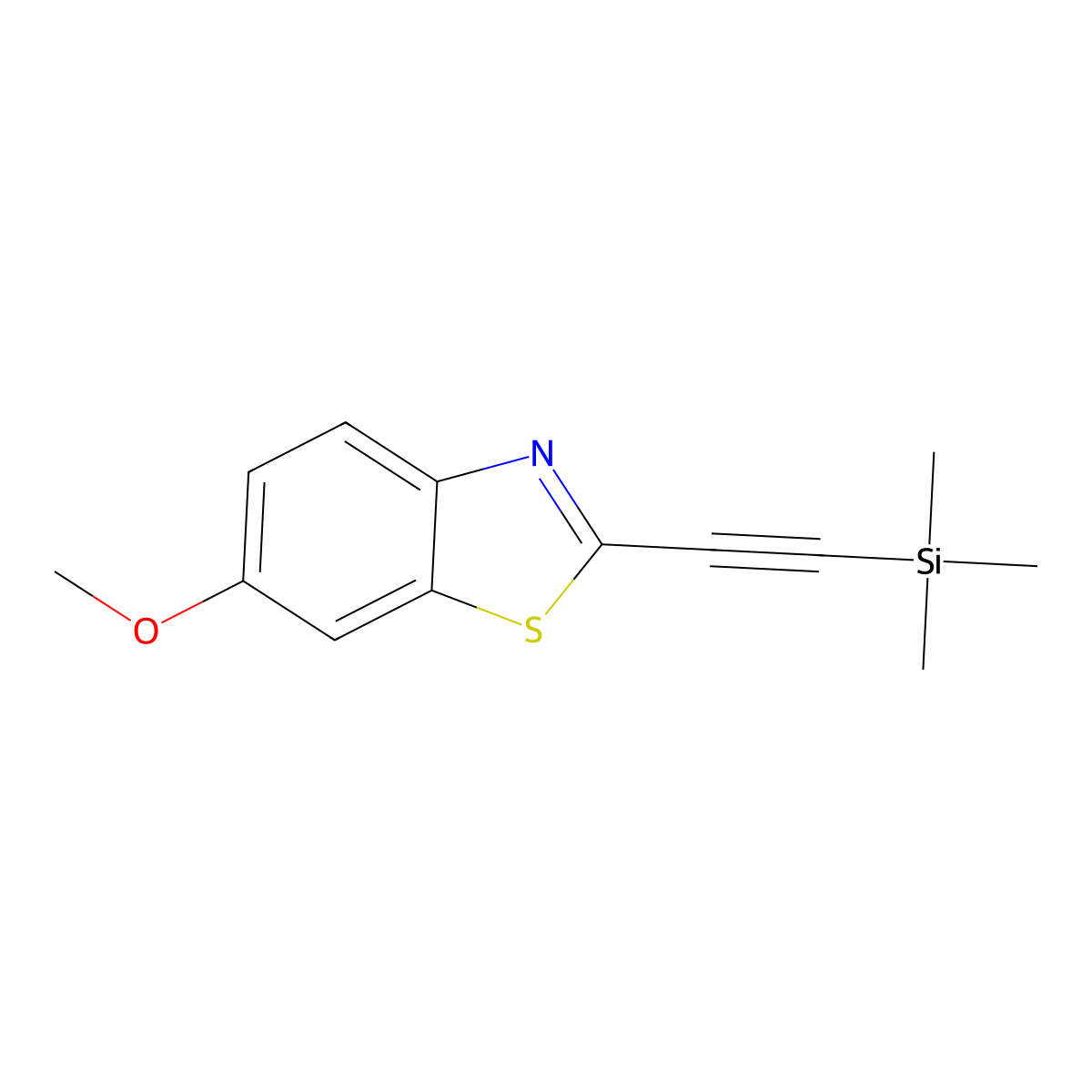 6-Methoxy-2-((trimethylsilyl)ethynyl)benzo[d]thiazole molecular structure, CAS 1328881-93-1